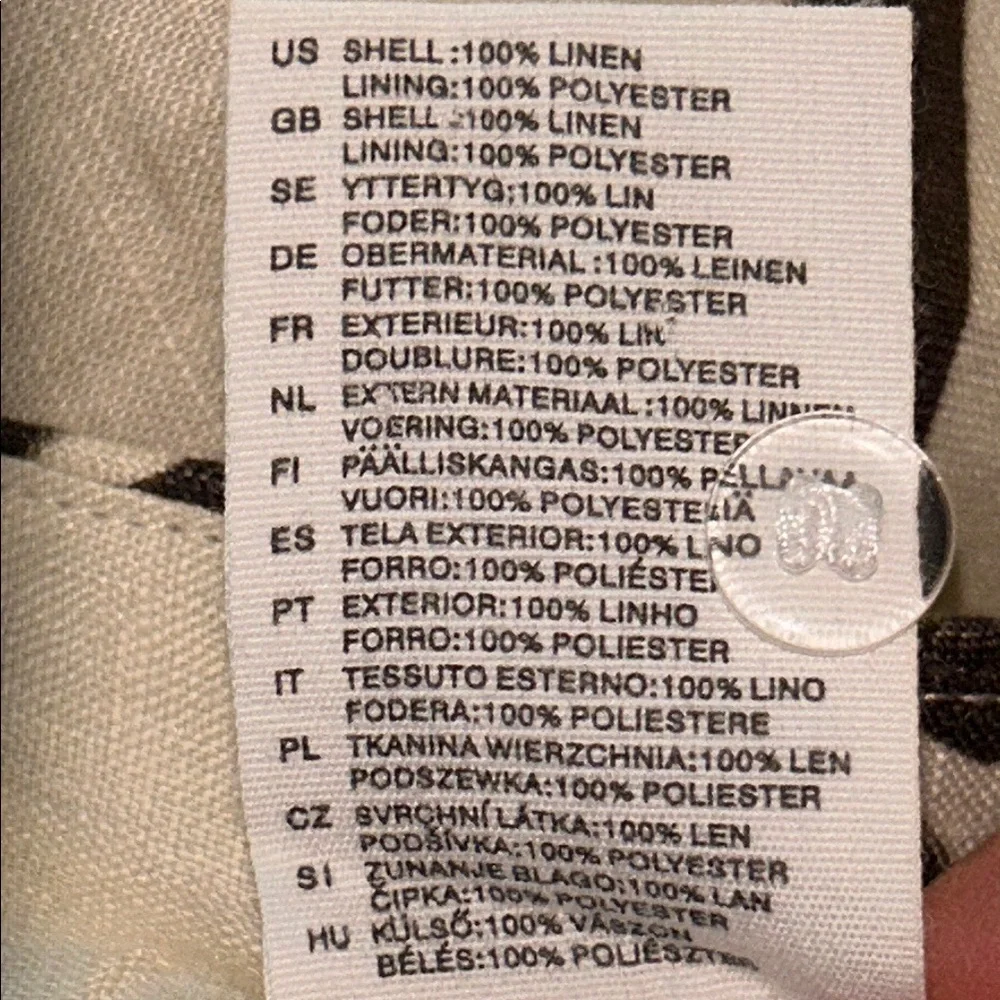 🤎 H&M Brown & Ivory Leaf Print Lined Linen A-Line Skirt Women’s Size 6 - Picture 14 of 16